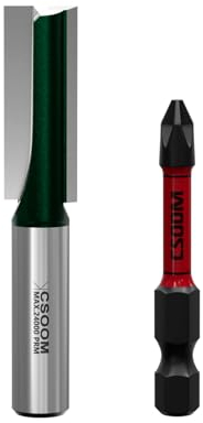 CSOOM Fresa profesional de 8 mm para fresadora, con puntas magnéticas de impacto, fresa de ranura para madera, fresa recta (10 mm)