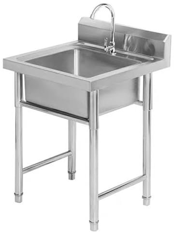 BREZO Fregadero Cocina, Fregadero de Acero Inoxidable, Fregadero Doméstico con Soporte, Lavabo for Lavavajillas (Size : 70x70cm)