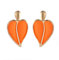 Carufin Double Layered Heart Earrings Acrylic Love Drop Earrings Jewelry Gifts for Women and Girls (Orange)