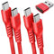 Câble de charge USB C vers USB C 60 W (1 m + 2 m + adaptateur) tressé solide C vers C à charge rapide compatible avec iPhone 15, iPad Pro 2022, MacBook Pro, Samsung S24/S