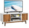 COSTWAY TV Stand for TVs up to 50, Wooden TV Cabinet Media Entertainment Center with 2 Doors, 2-Tier Open Shelves, Cable Holes & Solid Legs, Modern TV Unit Console Table for Living Room Bedroom