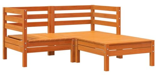 vidaXL Gartensofa 2-Sitzer, Outdoor Sofa mit Latten-Design, Gartencouch Modular, Gartenmöbel Gartengarnitur Sitzgruppe, Massivholz Kiefer