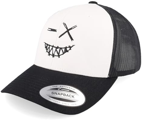 Hatstore Crazy Smiley Retro Black/White/Black Trucker Cap - Grösse: One Size - (55-60 cm)