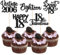 30 Stück Vintage 2007 Cupcake Toppers Glitzer Happy 18th Geburtstag Tortendeko Cheers to 18 Fabulous Eighteen Kuchen Deko für 18th Geburtstag Hochzeit Jahrestag Party Schwarz
