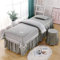 Surwin Drap Housse de Protection Table de Massage 4 Pièces avec Spa Trou Drap de Lit de Massage Housse de Table de Salon pour Beauté Salon (190x80cm,Gris)
