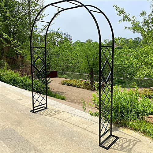Arco de jardín para trepar plantas, arco de rosas de rejilla de hierro forjado, pérgola decorativo para jardín al aire libre, fácil de instalar, para césped al aire libre, terraza, bodas y noches