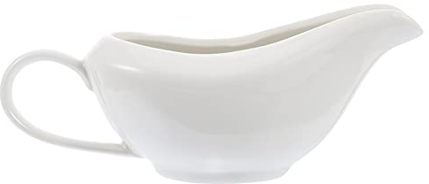 Bote de salsa de salsera de cerámica con pico de labio for aderezo de ensalada, crema, caldo, salsas de pimienta negra, aderezo for ensalada, decoración del hogar, blanco