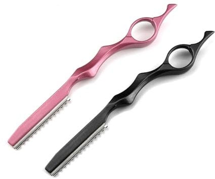 2PCS Hair Razor Hair Trimmer Cordless Precision Shaver Professional Hair Cutting Tool for Men and Women, Grooming Razor for Barber Salon and Home Use, Waterproof & Lightweight (Black & Pink)