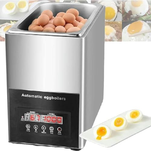 800w Commercial Electric Automatic Egg Boilers, 9L Large Capacity Egg Boiler, Warm Water Egg Boiling Machine with 50Pcs, for Rapid Soft, Medium, Hard Boiled Eggs, Poached~/