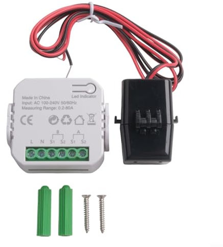 Besttoolifes Para Tuya Smart 2 Way WiFi medidor de energía con abrazadera | Monitoreo de energía en tiempo real | Bidireccional 1/2 canal | Voltaje, corriente, medición del factor de potencia (medidor