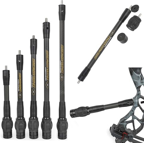 Poearcus Bogenschießen Bogen Stoßdämpfungsstange Balance Bar Stabilisator 6“ 8“ 10“ 12“ Leichter Recurvebogen Compoundbogen Stabilisator Stangen (8 inch)