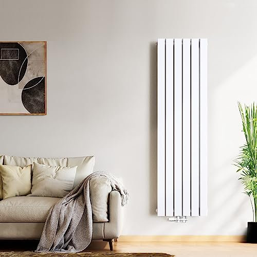 Radiateurs de Salle de Bain Radiateur Vertical Plat 1600 x 460 mm Radiateur Plat monocouche Radiateur Mural Blanc 850 Watts