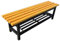 WilkSxyc Gartenbank Holz, Badezimmer-Umkleidekabine Bank Aus Holzlatten, Wetterfeste Verzinkte Stahl- und Lagerregalbänke, für Garten, Veranda, Hof(Yellow,150x37x45cm)
