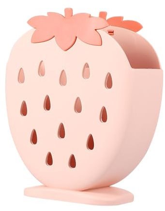 DECHOUS Utensil Drying Rack and Draining Basket Plastic Hanging Storage Holder for Kitchen Shallow Pink for Home Use