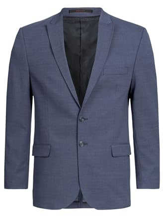 GREIFF Modern with 37.5® Herren Sakko Regular-Fit Mittelblau Pinpoint 62