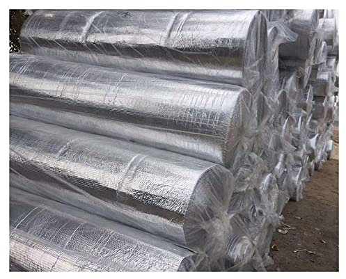 Heizkörperreflektorfolie, Doppel-Aluminium-Luftpolsterfolie, selbstklebende reflektierende Wärmedämmrolle, 4–5 mm, für Boden-, Decken-, Wand-, Lamellen-, Schubladen- und Türverkleidungen, Kälte- und