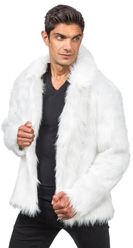Chaks - Manteau en fausse fourrure, veste courte en fourrure pour soirées | Tenue pour carnaval, festivals et soirées à thème, veste en fausse fourrure courte pour déguisements et événements