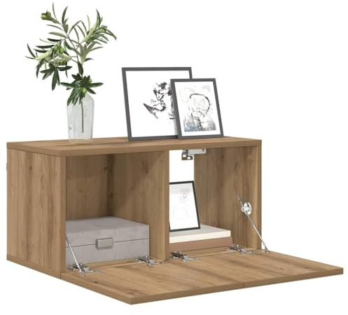 vidaXL TV Cabinet Set 60 x 30 x 30 cm Brown Engineered Wood | Sleek Artisan Oak finish that looks fab in any room, Plenty of room to stash your entertainment gear,