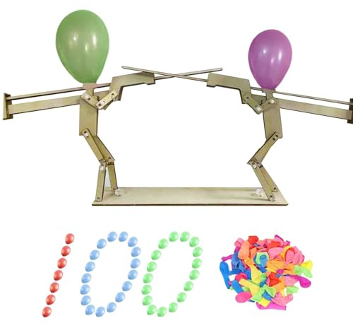 Jukeoiu Balloon Bamboo Man Battle, Handgefertigte Hölzerne Mit 100 Ballons Für 2 Spieler Lustige Spannende Ballonschlachten, Rasantes Partyspiel Für Erwachsene Kinder, Aufregend Und Lustig