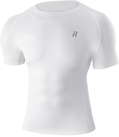 Runhit Men's Compression Short Sleeve Shirt UPF 50+, 1/3 Pack Quick Dry Base Layer Running Top, Breathable Mesh Muscle Fit Sports T-Shirt for Gym Cycling Football Training