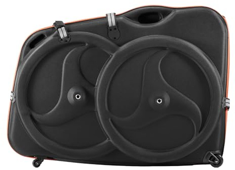 VEVOR Bike Travel Case, Bicycle Travel Bag with EVA Hard Shell, Quick-Release Buckle, Dual Zipper, TSA Lock and Wheels, Black Bicycle Case for Airplane, Easy Transportation Bag for 700C Road Bike
