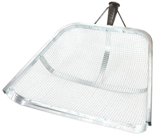 Xoeryoy Pala para tamizar, tamiz de Suelo de Acero Inoxidable para jardinería, Pala para Arena de 17, 5 x 14, 6 Pulgadas con Malla de 4 mm para un filtrado eficiente de Arena, Suelo y Granos