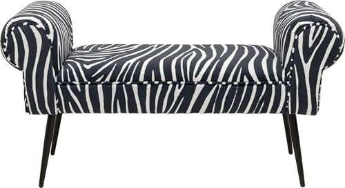 Kare Design Bank Wing Zebra, Grau, 100x35x54cm, Sitzbank, Polsterbank, 110kg Belastbarkeit, Flur, Wohnzimmer