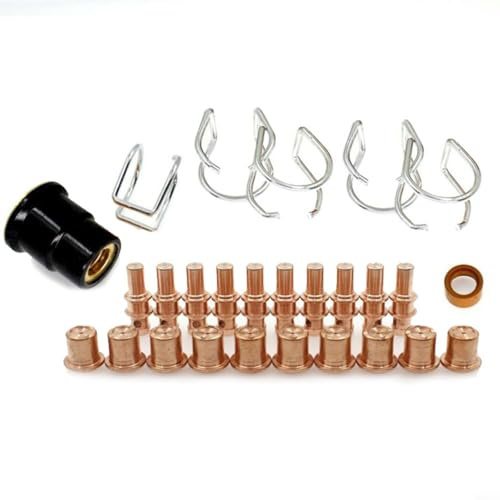 TONIXY 27-teiliges Plasmaschneider-Verbrauchsmaterial-Set, für Trafimet für A81, PR0109 Elektrode, PD0105 Düsenset mit Wirbelring, Kupferteile für Metallschneiden
