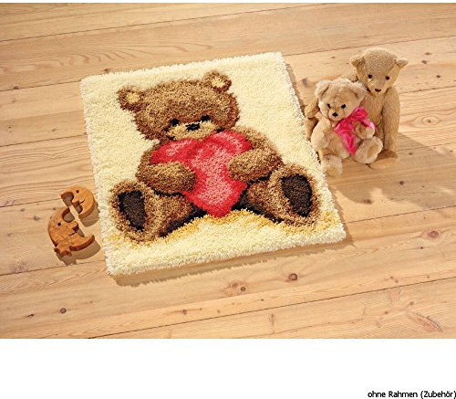 Vervaco Popcorn Heart I Love You Rug/Wall Hanging Latch Hook Kit, Multi-Colour