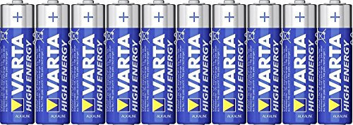 Varta 04906121461 Alkaline, 1,5 V, nicht wiederaufladbare Batterien (Alkaline, zylindrical, 1,5 V, 10 Stück), AA, Blau, Grau)