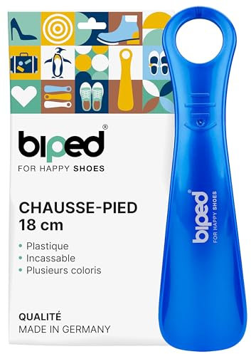 biped tire-chaussures en plastique 18 cm – Petit chausse-pied ergonomique pour voyage, enfants et adultes – Facile à transporter et utiliser au quotidien z1560(bleu métallique)