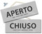 Cartello APERTO e CHIUSO negozio vetrina studio laboratorio officina bottega (Argento)
