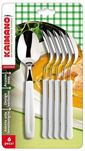 Kaimano KDN760206W Dinamik Cucchiai, Acciaio Inossidabile, Bianco, 6 unità