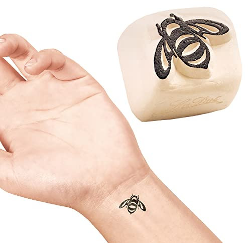 LaDot Tattoo für Kinder und Erwachsene, temporäre hautfreundliche fake Tattoos, Tattoo-Stempel ohne Nadeln für Körper und Arm, wasserfest, Keramikstempel Biene