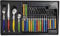 LAGUIOLE - Ménagère Multicolore, 24 Couverts - 6 Couteaux de Table + 6 Fourchettes + 6 Cuillères à Soupe + 6 Cuillères à Café - Acier Inoxydable et Pleine Soie - Coffret Vitrine en Bois