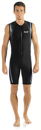 Cressi Termico Man Wetsuit 2 mm, Muta Shorty in Neoprene High Stretch Uomo, Nero/Blu, M/3
