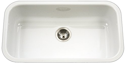Houzer Porcela Series PCG-3600 WH - Fregadero de cocina de acero inoxidable esmaltado de porcelana con un solo cuenco, duradero y elegante para tu cocina