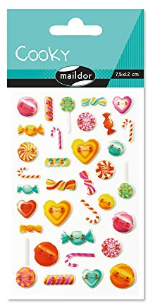 Maildor CY031O Packung mit Stickers Cooky 3D (1 Bogen, 7,5 x 12 cm, ideal zum Dekorieren, Sammeln oder Verschenken, Bonbons) 1 Pack