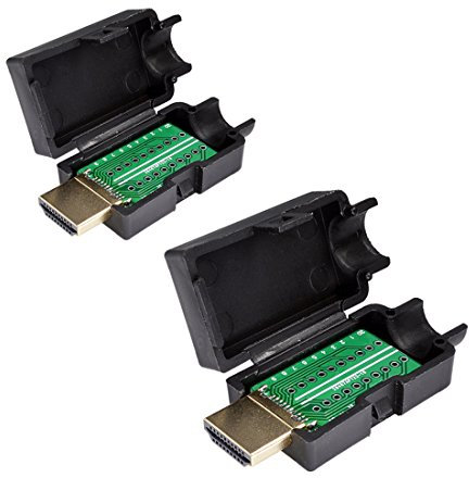 Oiyagai 2 Pezzi Adattatore HDMI Maschio per Saldatura al Terminale, Scheda di Sblocco per Riparazione del Cablaggio