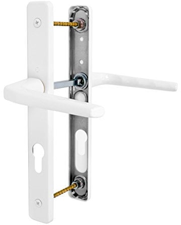 UPVC Door Handle Hoppe Ferco 70mm 70PZ 200mm Fixings Double Glazing Pair Set Colour: White