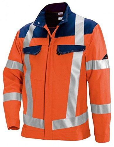BP 2012-845-8510-52/54n Arbeitsjacke, Stehkragen, verdeckter Reißverschluss, 270,00 g/m² Stoffmischung, Warnorange/dunkelblau, 52/54n