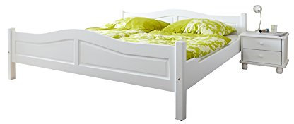 Doppelbett Rita Massivholz Kiefer Weiss 140 x 200 cm