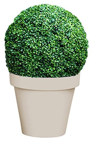 Mojawo Künstliche Buchsbaumkugel Kunstpflanze Buchskugel Graskugel Buchsbaum Kugel Plastikpflanze innen außen Deko Ø 35 cm