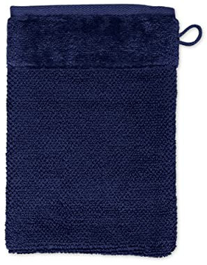 MÖVE Bamboo Luxe Gant de Toilette 15 x 20 cm, Fabriqué en Allemagne, 60% coton / 40% viscose en pulpe de bambou, Deep Sea (Bleu)