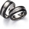 Schmuck Depot Trauringe, Titan Carbonringe, Diamant (0,045 ct w/si), Partnerringe, Eheringe, Hochzeitsring (Gravur/Etui/Garantie) | 3856
