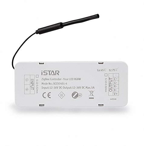 Zigbee LED-Strip-Controller/LED-Dimmer mehrfarbig (RGBW-Controller) 12-36V, DC bis 5A