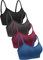 Geyoga 4 Pieces Neck Bralettes Wireless Cami Bra Tank Top Sports Bra for Women Girls(XX-Large,Black, Dark Grey, Dark Red, Blue)