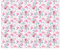 Schiebegardinen Set Aquarell Blumen Pink mit Blauen Blättern 5 Flächenvorhänge 250 x 300cm Ohne Aufhängung