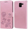PKQTOP Phone Case for Samsung Galaxy J6 2018 with Kickstand,Card Slots,Silicone Bumper,Shockproof,Flip Wallet Leather Protective Cover for Samsung Galaxy J6 2018(5.6'') Pink