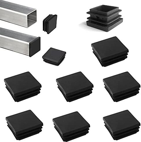 YouU 75 x 75mm Square Tubing Black Plastic Plug End Cap Fence Post Pipe Cover Tube Chair Glide Insert Finishing Plug Heavy Duty Post End Cap 6 pcs